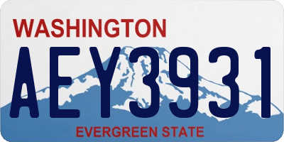 WA license plate AEY3931