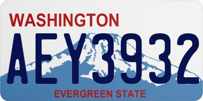 WA license plate AEY3932