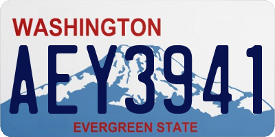 WA license plate AEY3941