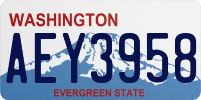 WA license plate AEY3958