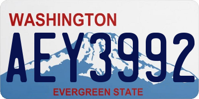 WA license plate AEY3992