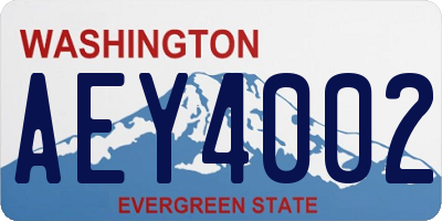 WA license plate AEY4002