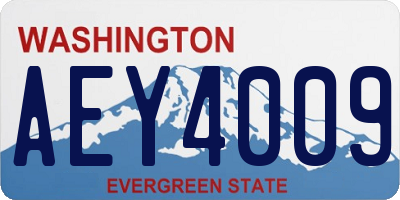 WA license plate AEY4009