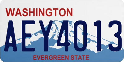 WA license plate AEY4013