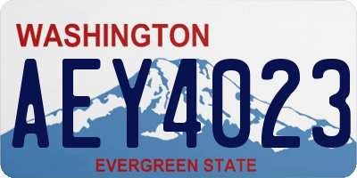 WA license plate AEY4023