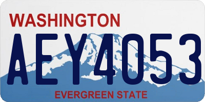 WA license plate AEY4053