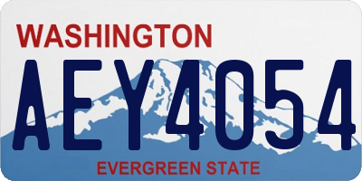 WA license plate AEY4054