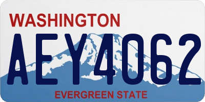 WA license plate AEY4062