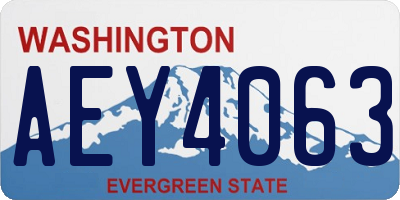 WA license plate AEY4063