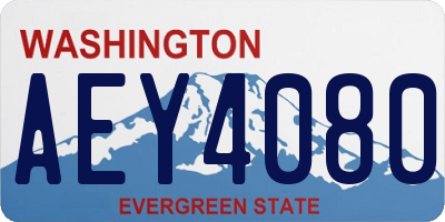 WA license plate AEY4080