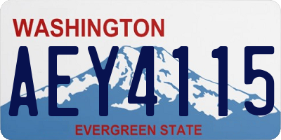 WA license plate AEY4115