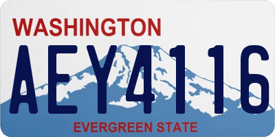 WA license plate AEY4116