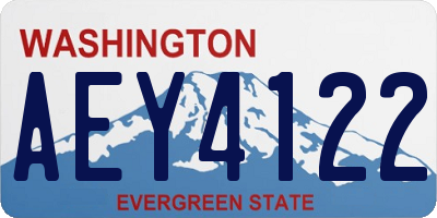 WA license plate AEY4122