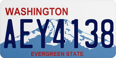 WA license plate AEY4138