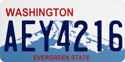 WA license plate AEY4216