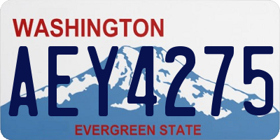 WA license plate AEY4275