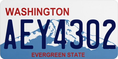 WA license plate AEY4302