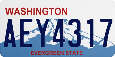 WA license plate AEY4317