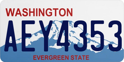 WA license plate AEY4353