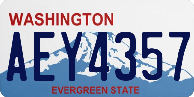 WA license plate AEY4357
