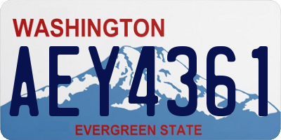 WA license plate AEY4361