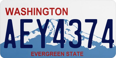 WA license plate AEY4374