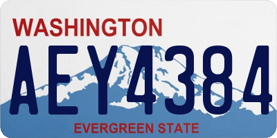 WA license plate AEY4384