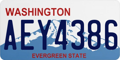 WA license plate AEY4386