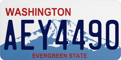 WA license plate AEY4490