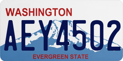 WA license plate AEY4502