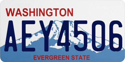 WA license plate AEY4506