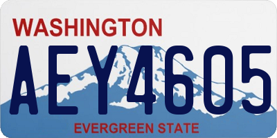WA license plate AEY4605