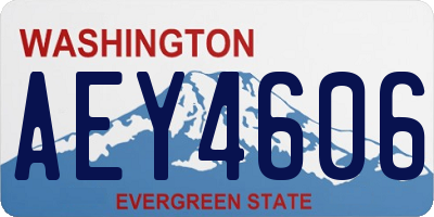 WA license plate AEY4606