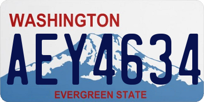 WA license plate AEY4634