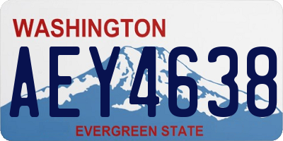 WA license plate AEY4638