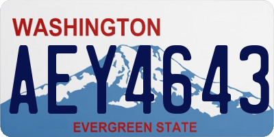 WA license plate AEY4643