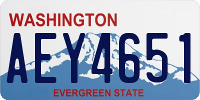 WA license plate AEY4651