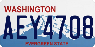 WA license plate AEY4708