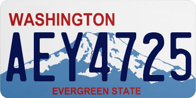 WA license plate AEY4725