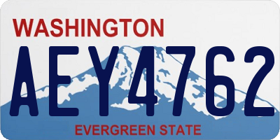 WA license plate AEY4762