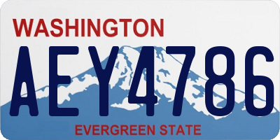 WA license plate AEY4786