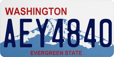 WA license plate AEY4840