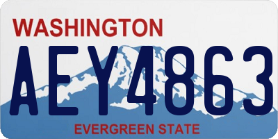 WA license plate AEY4863