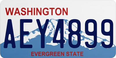 WA license plate AEY4899