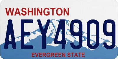 WA license plate AEY4909