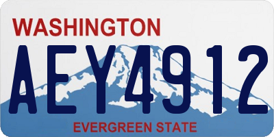 WA license plate AEY4912