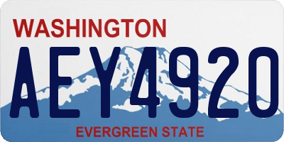 WA license plate AEY4920