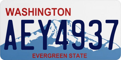 WA license plate AEY4937