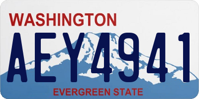 WA license plate AEY4941