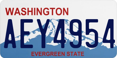 WA license plate AEY4954